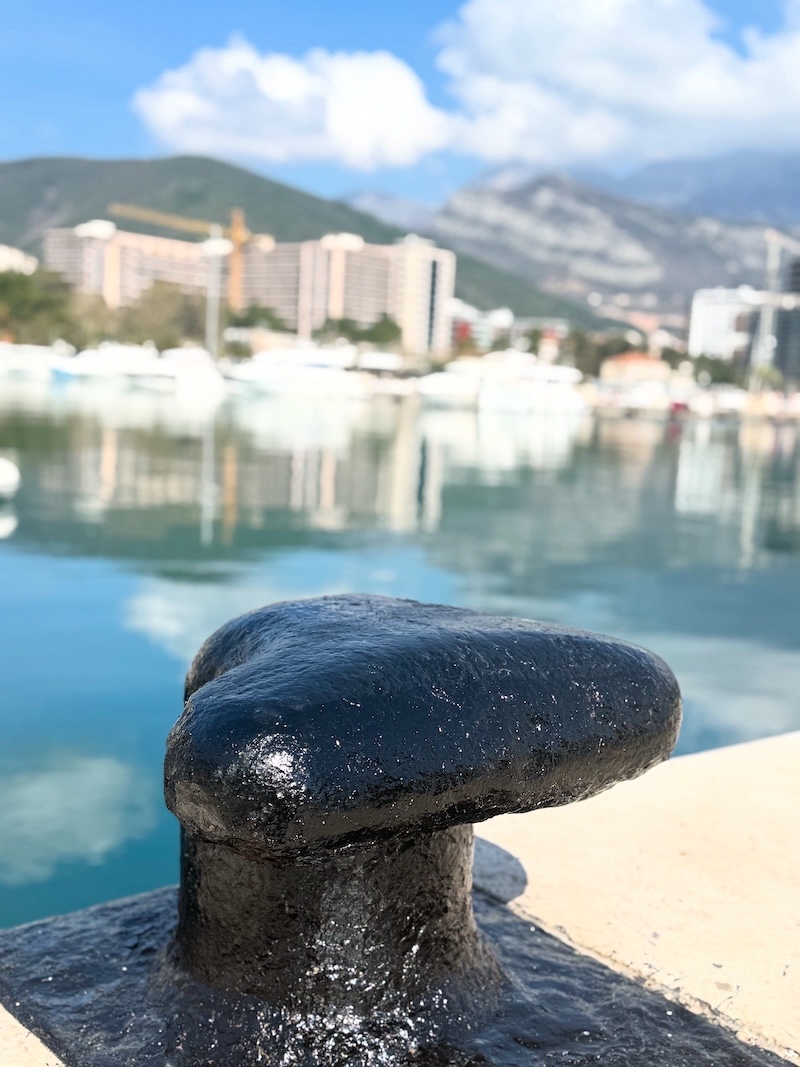 The installation of new mooring lines and rings on Pier C 